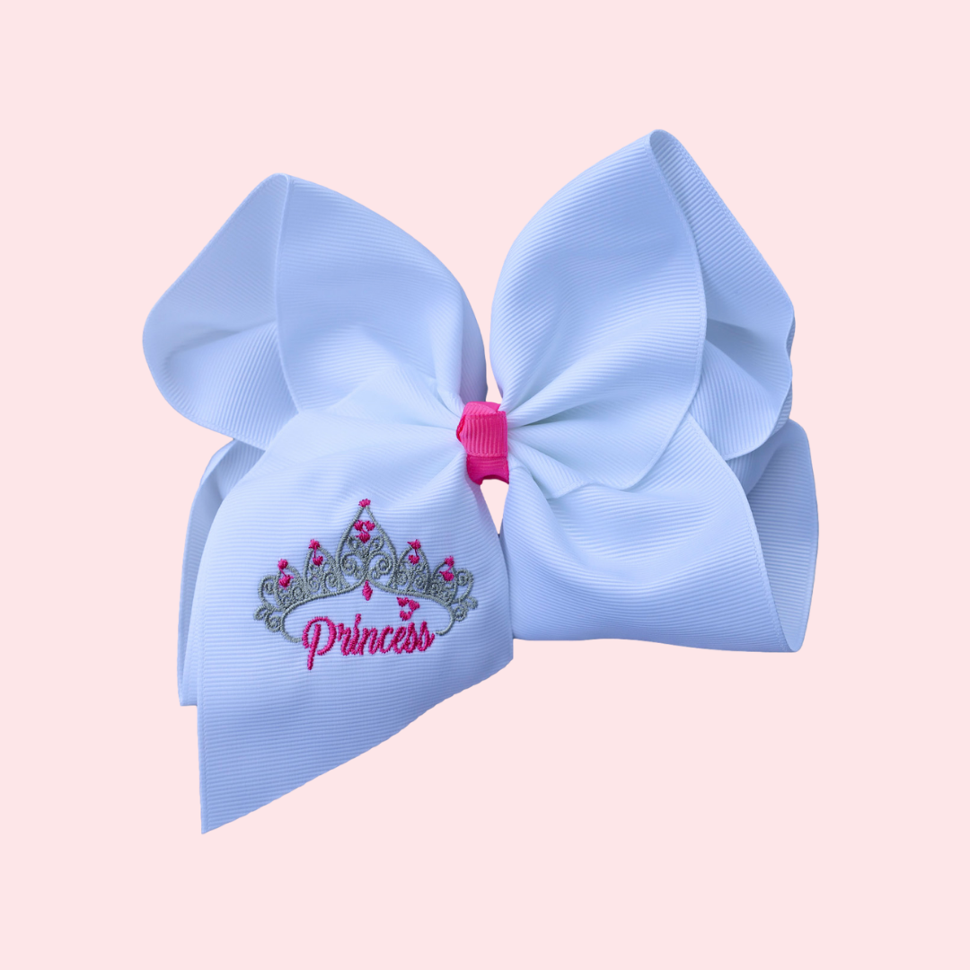 Princess Embroidered Bow