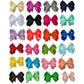 24- 4 Inch Solid Color Hair Bow Set-