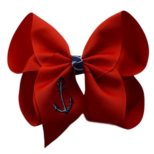 Anchor Embroidered Bow- Preorder