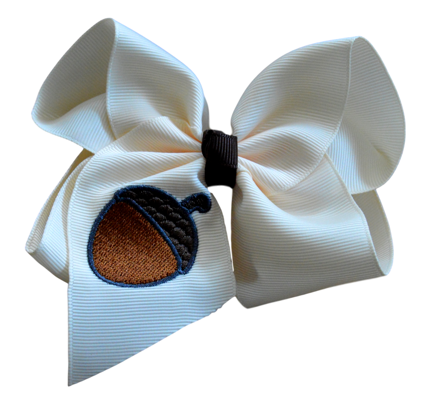 Acorn Embroidered Bow