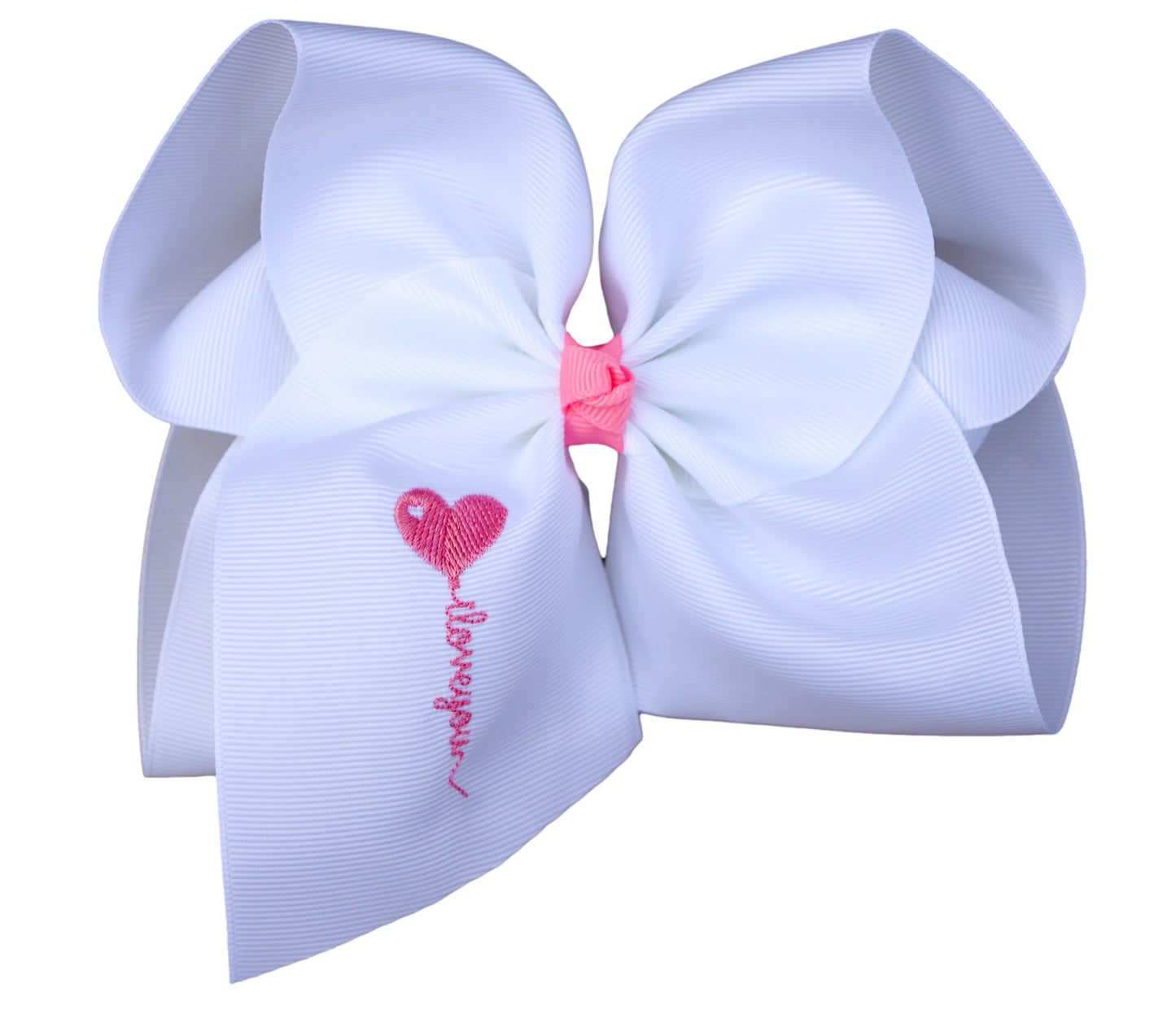 I Love You Embroidered Bow